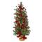 3ft. Pre-Lit Pine Artificial Christmas Tree with Berries and Burlap Base, Warm White Lights